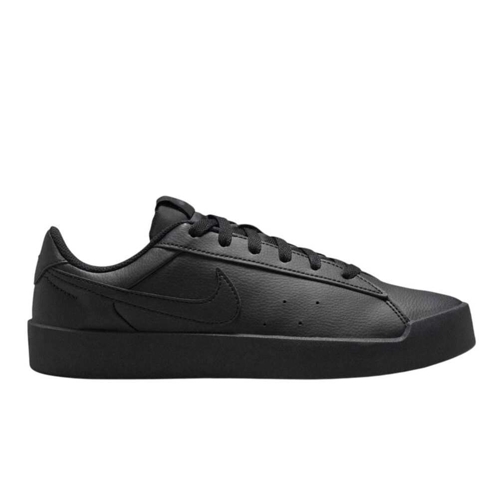 Nike Womens/Ladies Heritage Synthetic Leather Court Trainers / Triple Black